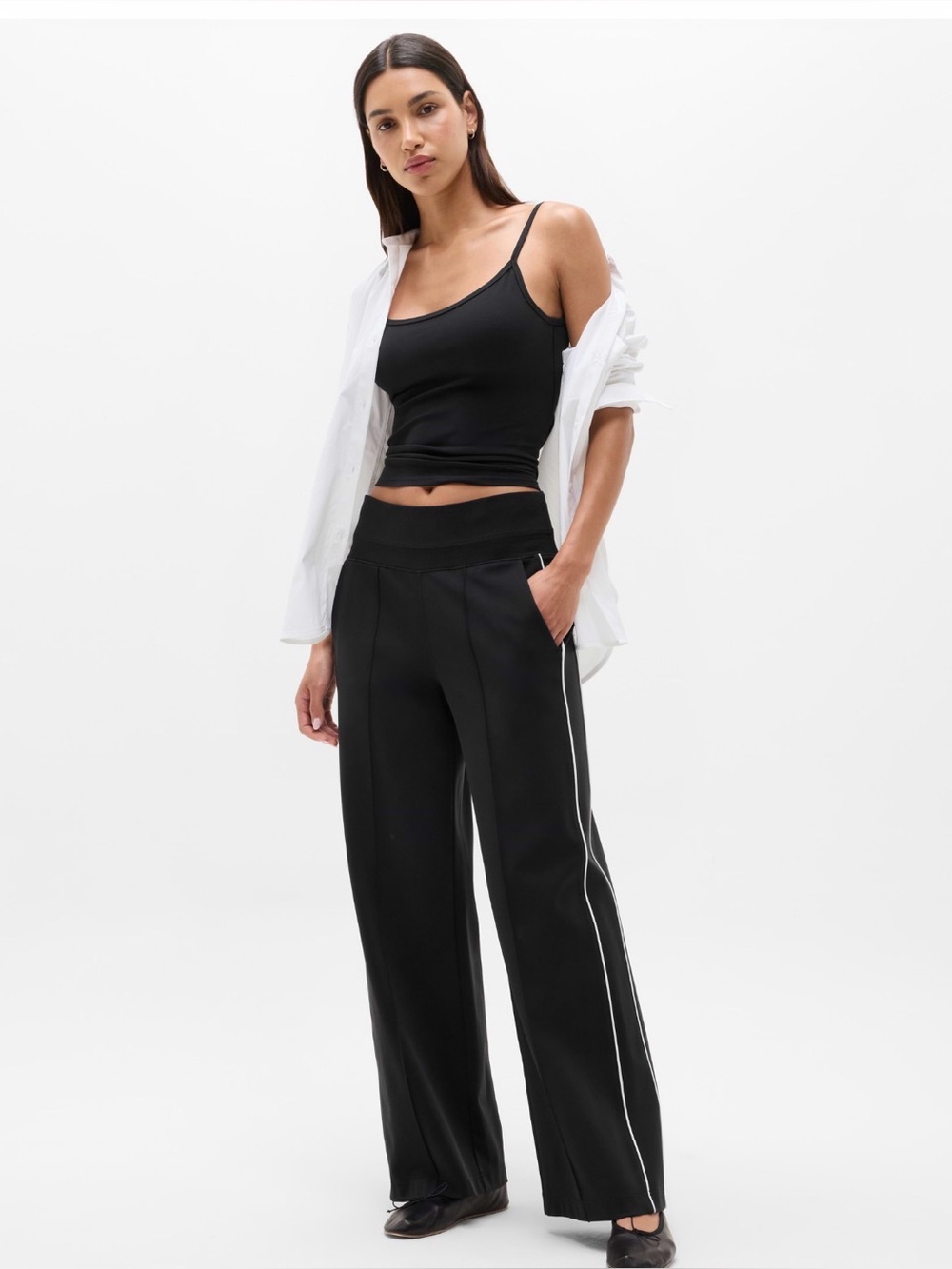 NWOT Athleta Venice Track Stripe Wide Leg Pant Size Small